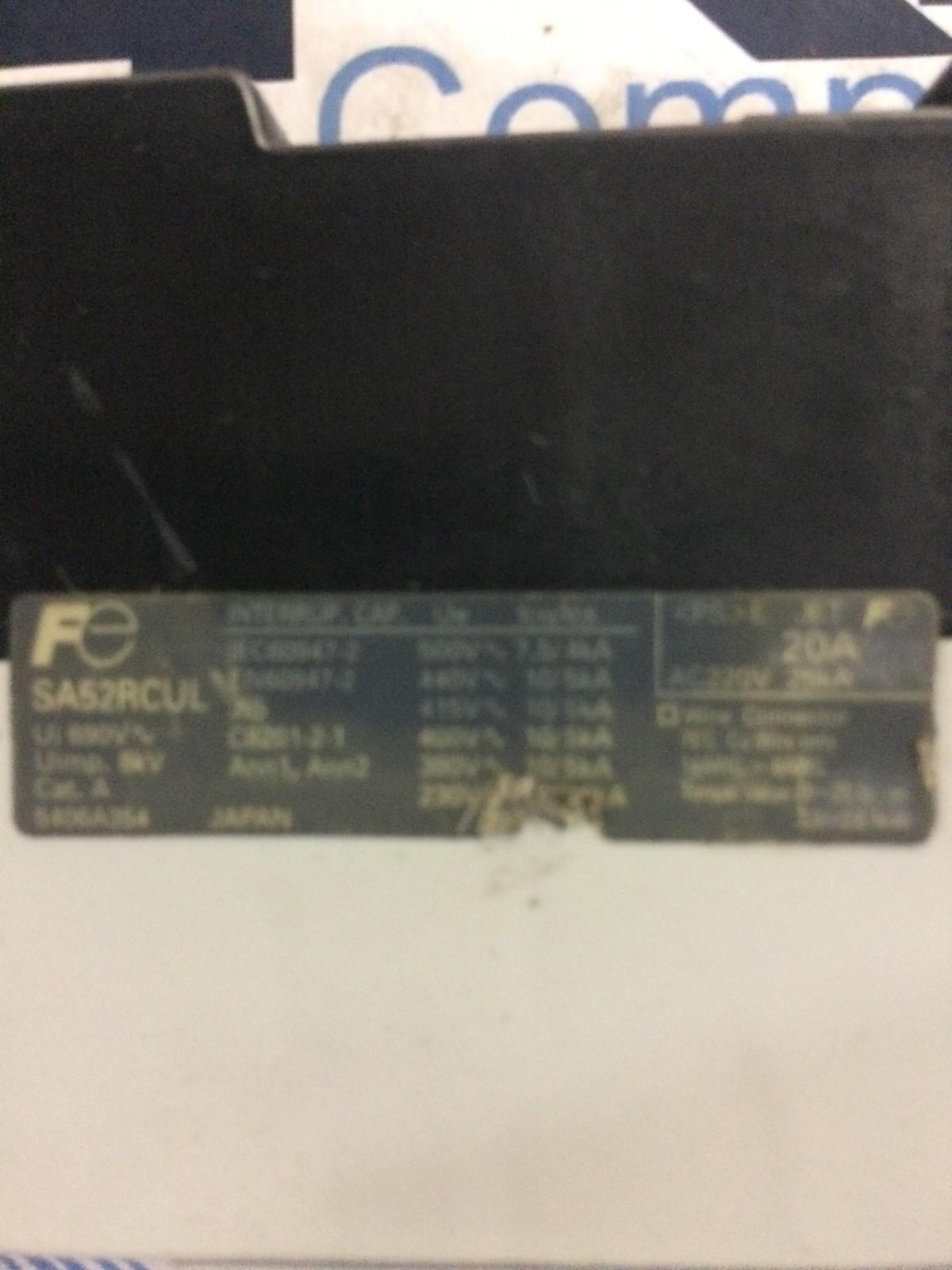Fuji SA52RCUL Circuit Breaker 2Pole 20Amp 240V 