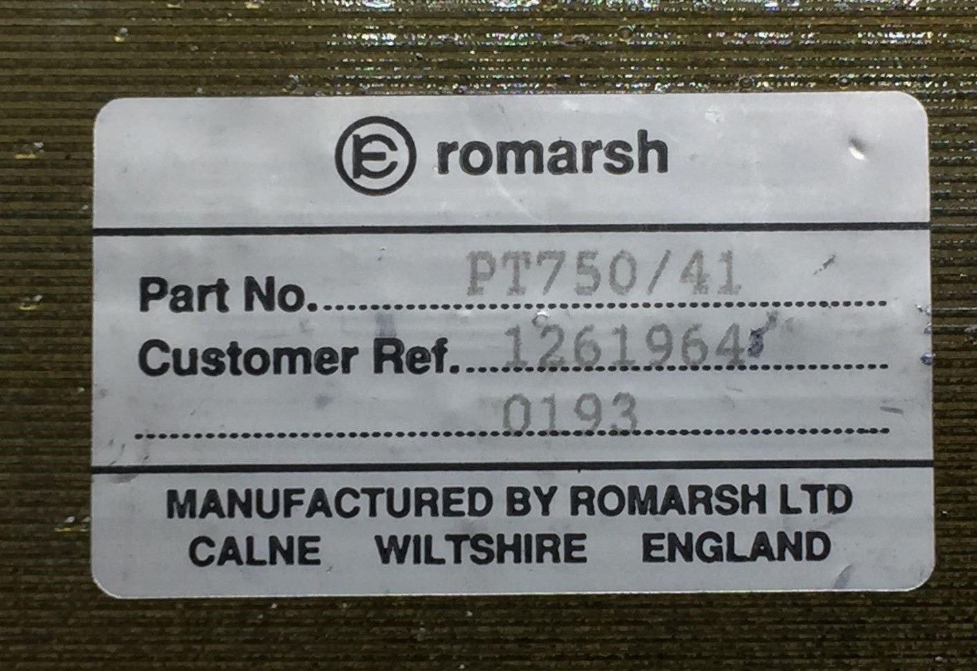  ROMARSH PT750/41 Transformer TESTED/EXCELLENT 