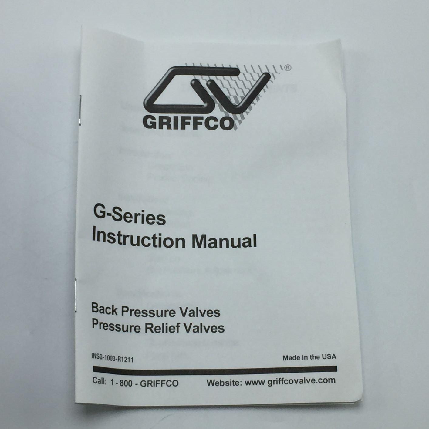 NEW GRIFFCO VALVE INC. PRG050P2 PRESSURE RELIEF VALVE 