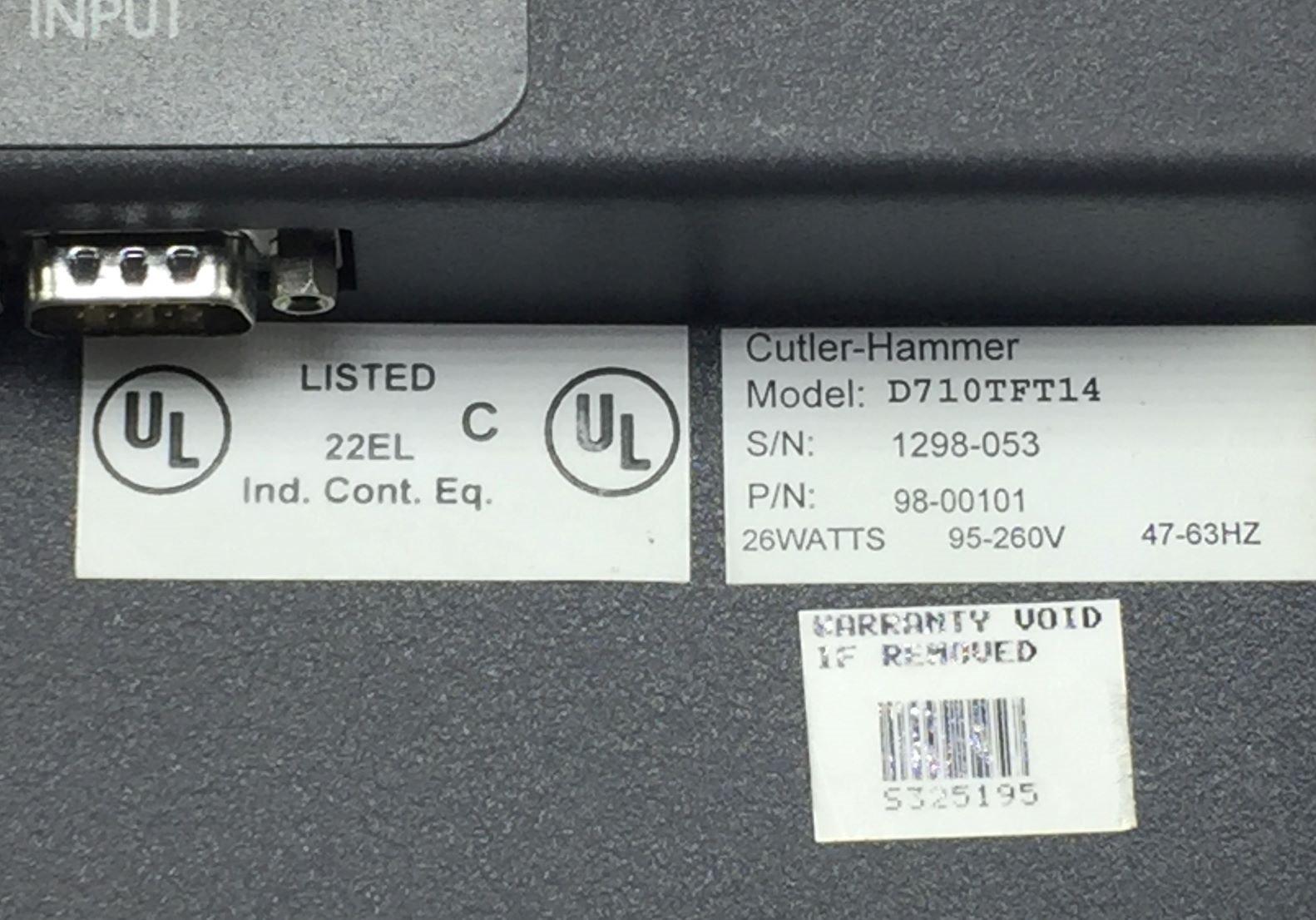 CUTLER HAMMER D710TFT14 TOUCH SCREEN PANEL TESTED 