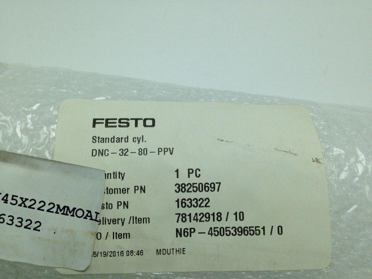 NEW Festo DNC-32-80-PPV Pneumatic Cylinder 32mm Piston  80mm Stroke 