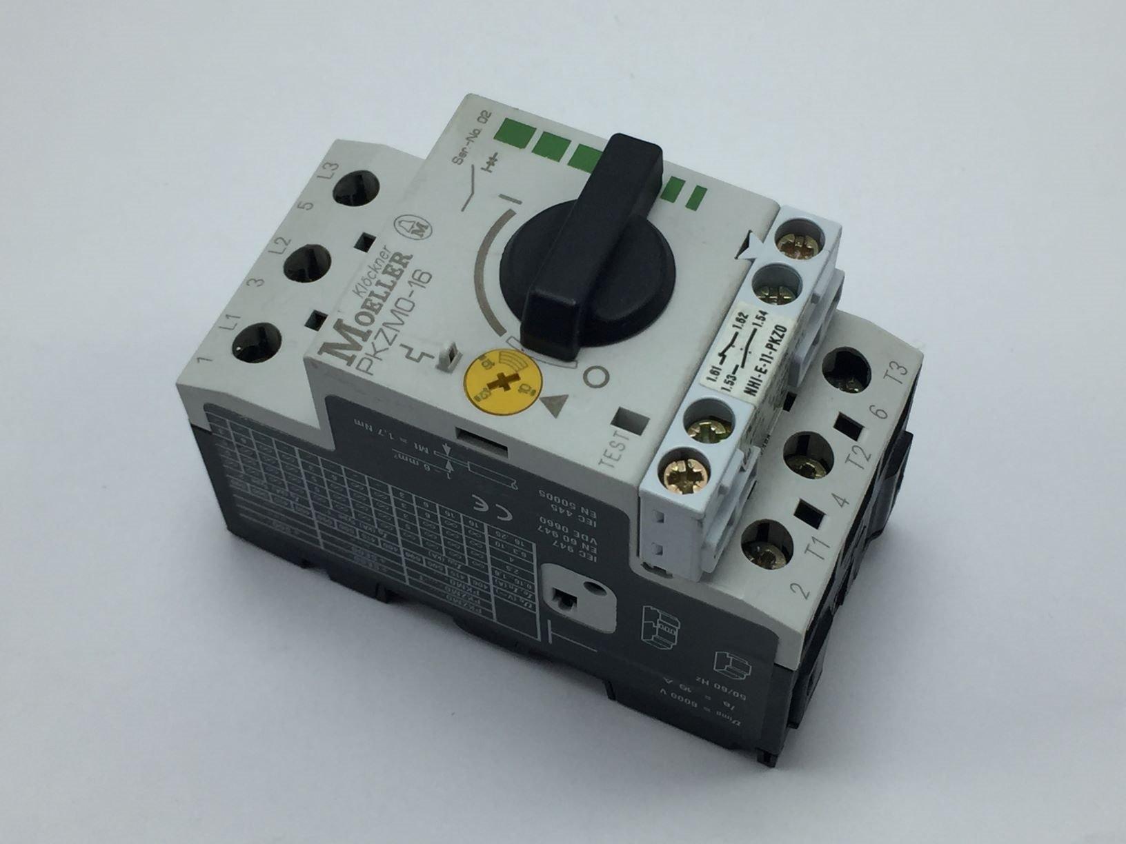  Moeller PKZM0-16 Circuit Breaker 600V 10-16Amp 3-Pole 