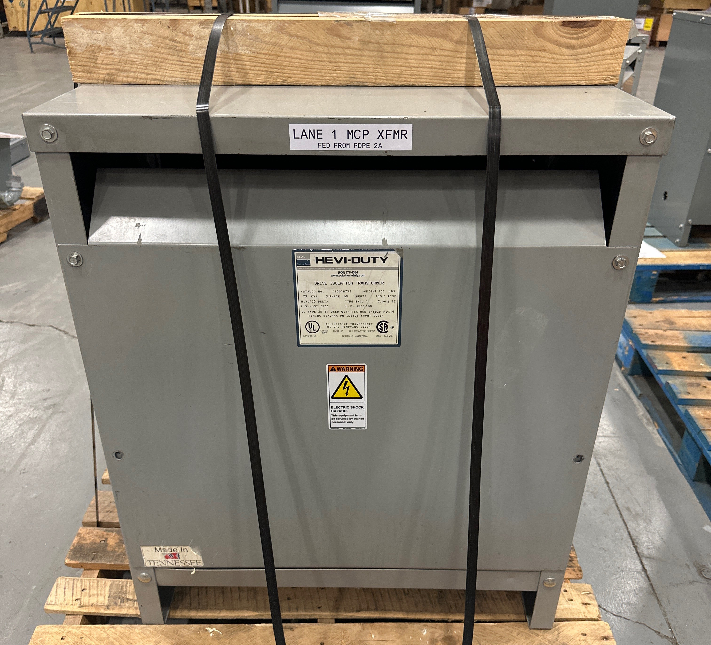 General Signal DT661H75S HeviDuty 3Phase Transformer 75kVA
