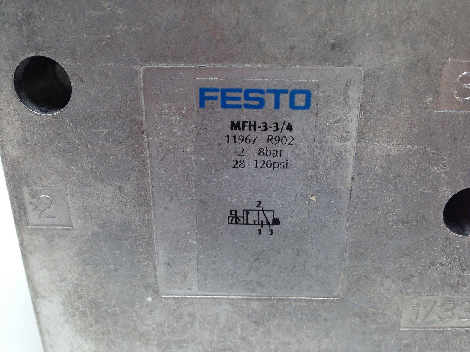 Festo MFH-3-3/4 AIR SOLENOID VALVE, , P/N 11967 