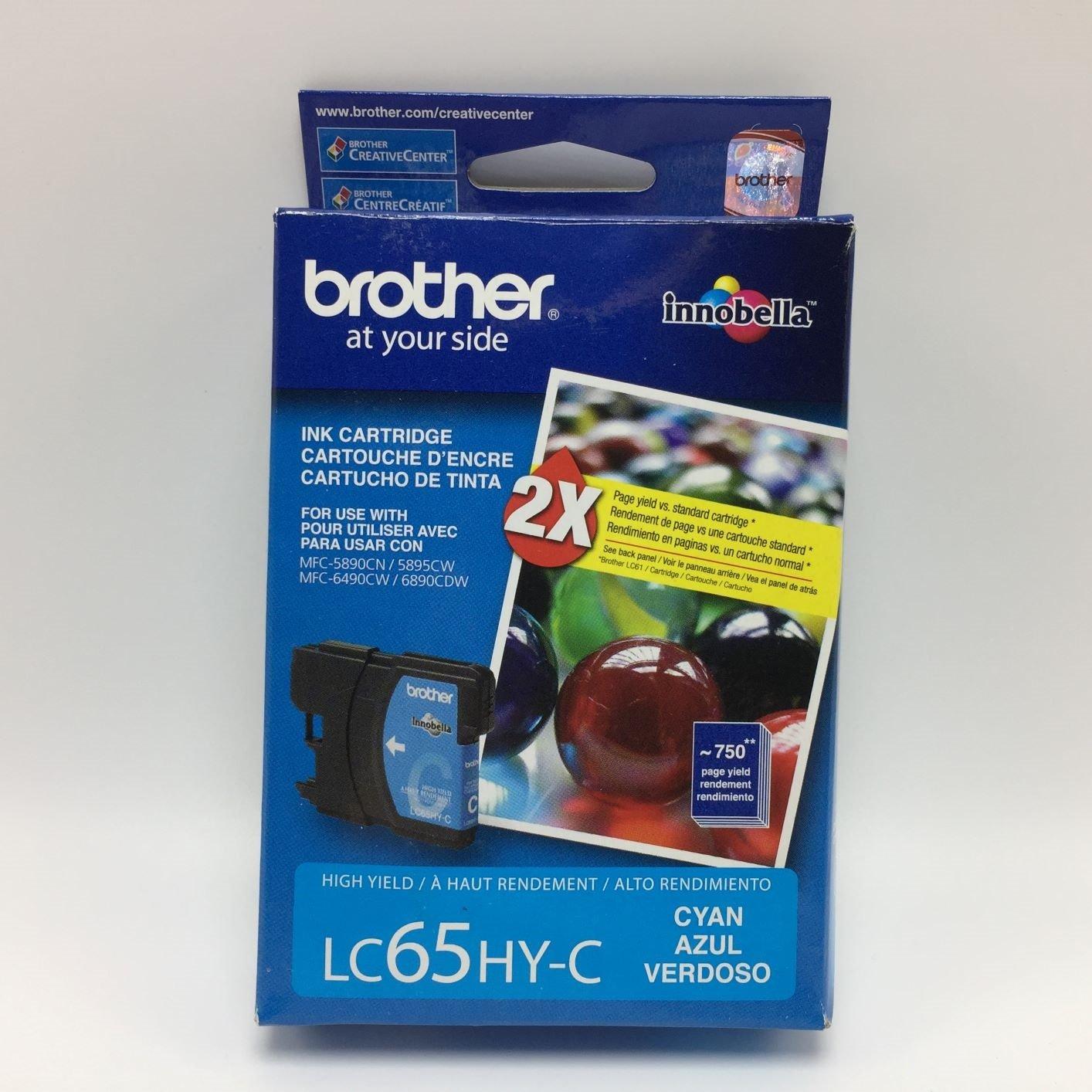 NEW BROTHER LC65HY-C GENUINE HIGH-YIELD INK CARTRIDGE CYAN PN# LC65HY-C 