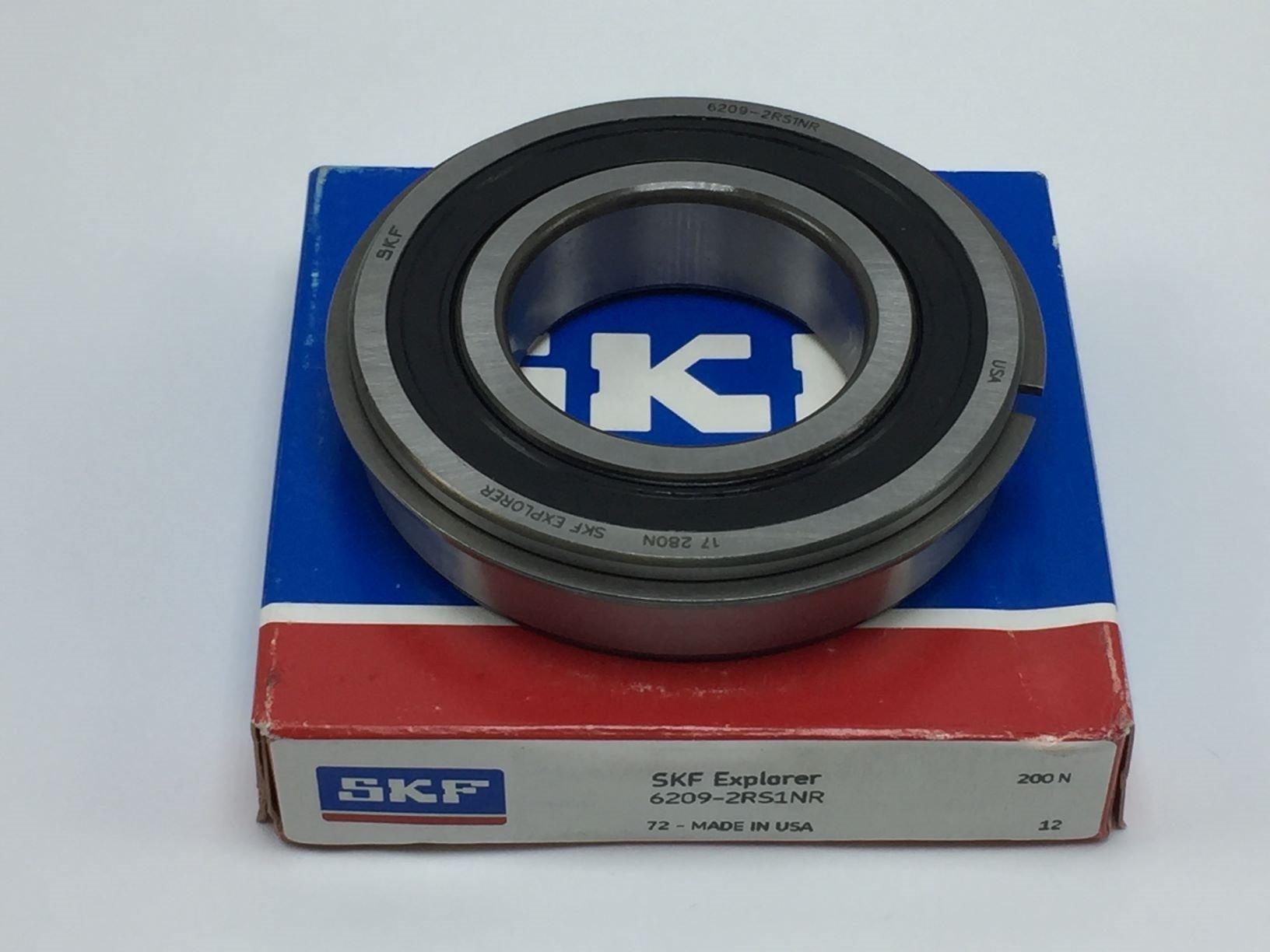 NEW SKF 6209-2RS1NR RADIAL DEEP GROOVE BALL BEARING 45MM BORE PN# 6209-2RS1NR 