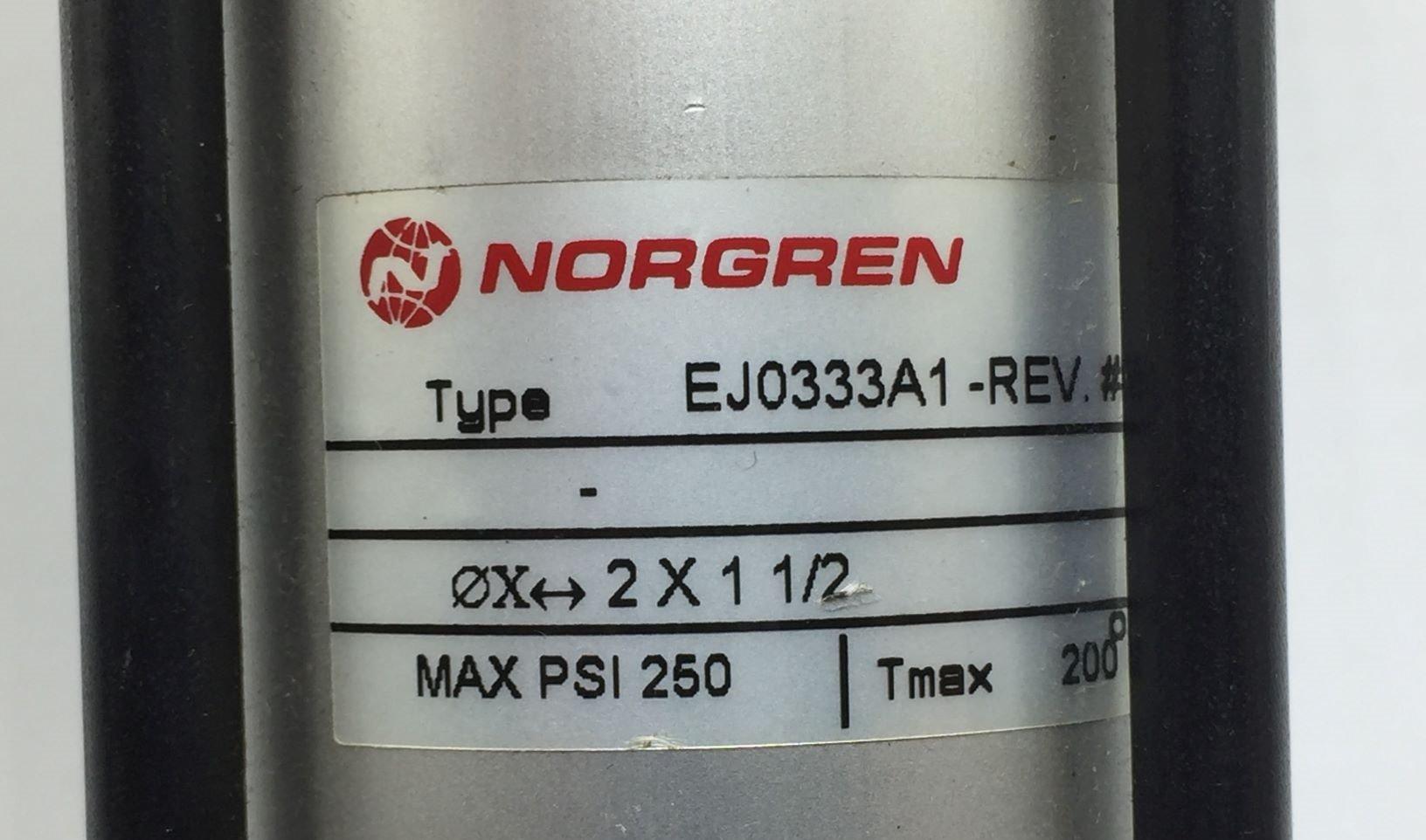 NEW NORGREN EJ0333A1 PNEUMATIC CYLINDER 2IN BORE 1-1/2IN STROKE 250PSI 