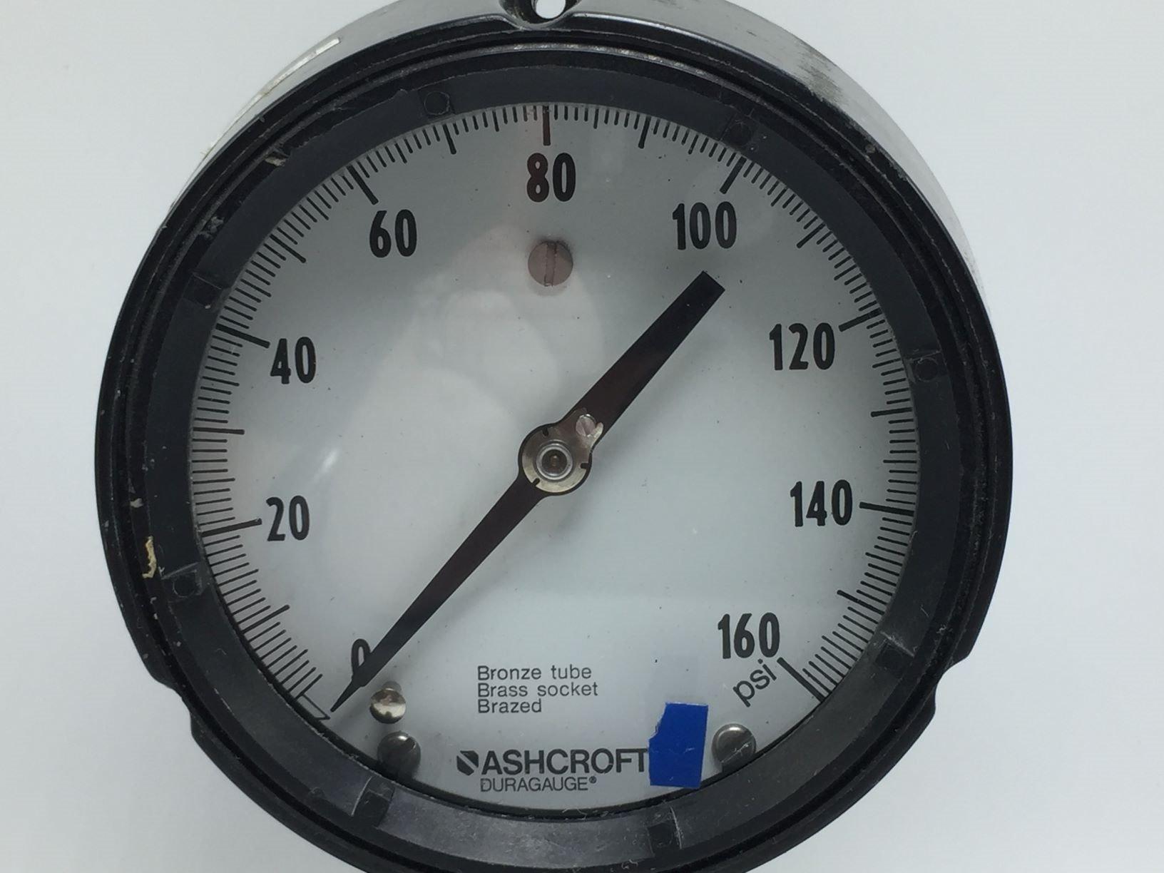  ASHCROFT 160PSI WITH 104 DIAPHGRAM SEAL PRESSURE GAUGE 4-1/2IN 160PSI TESTED 