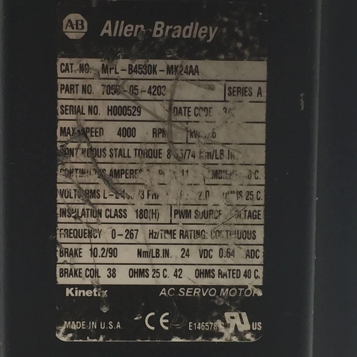 Allen-Bradley MPL-B4530K-MK24AA Servo MOTOR Kinetix AC TESTED 