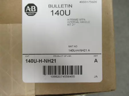 NEW Allen Bradley 140U-H-NH21 H Frame NFPA Internal Handle Kit 21in 