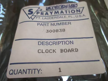 NEW Spraymation 300838 Clock Board 