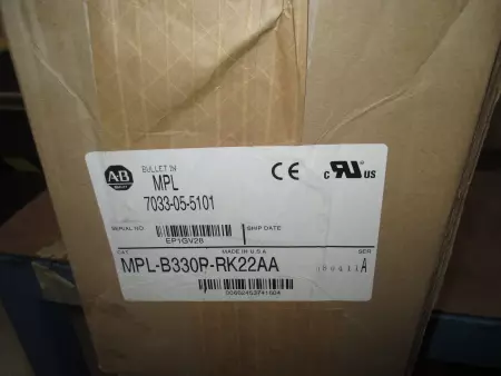 Allen-Bradley MPL-B330P-RK22AA SER.A AC Rotary Servo Motor, 1.8kW 100mm Frame 