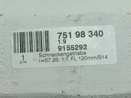 ZAE 75198340 Gearbox Ratio 7.25:1 Type M040SC  ZA3105649/35.07 