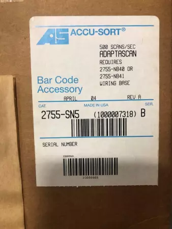Accu-sort 2755-SN5 SER.B Adapta-Laser Scanner/Barcode Reader 