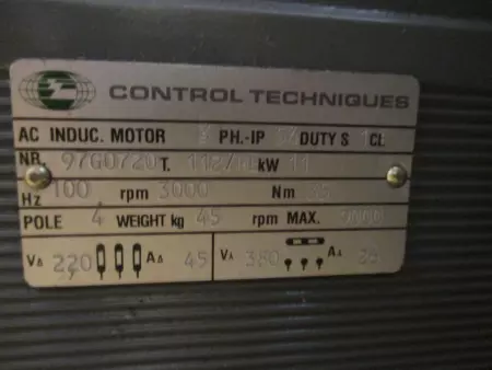 Control Techniques 97G0720 Blower W/AC Motor 11kW 