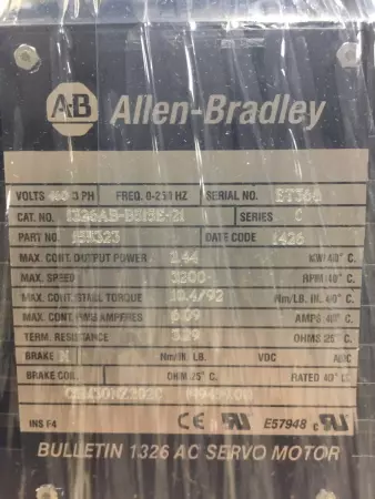 Allen-Bradley 1326AB-B515E-21 SER.C AC Servo Motor, 2.44kW 