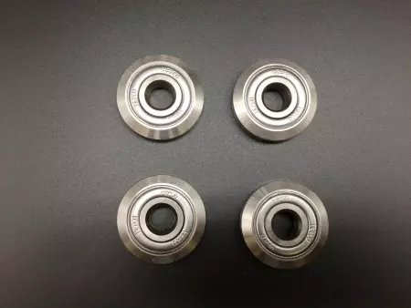 HepcoMotion RSJ34DE Studded Wheel V Rail Bearing, 10mm Bore Lot of 4