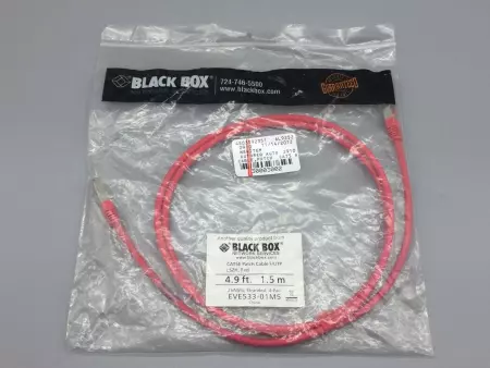 NEW Black Box EVE533-01M5 CAT5E Patch Cable F/UTP LASZH, Red 1.5 M 