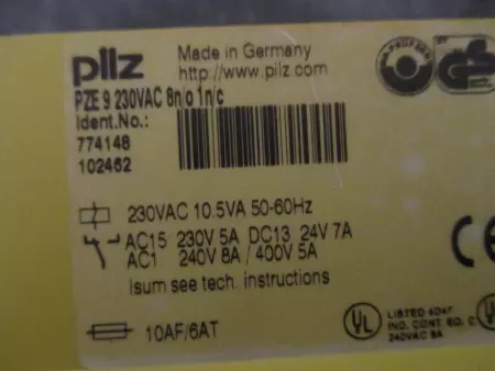 Pilz PZE9 230VAC Safety Relay, In 230VAC / Out 240VAC 8A, 24VDC 7A 