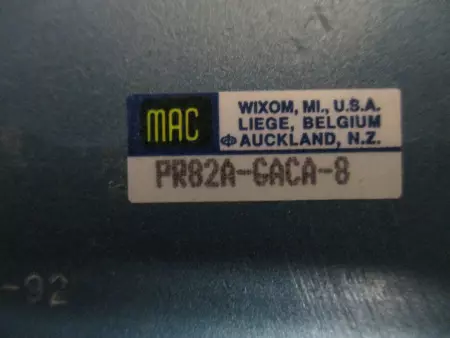  MAC PR82A-GACA-8 Solenoid Valve Assembly w/ 82A-AC-CKA-TM-DDAP-1DA-9 Valve 