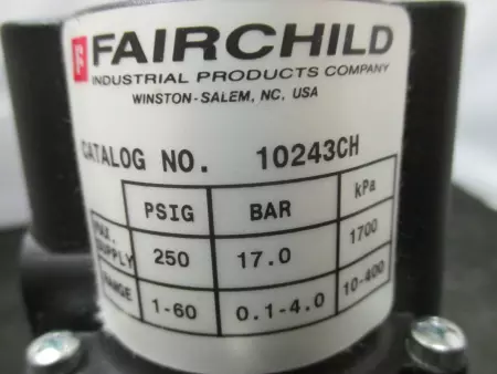 NEW Fairchild 10243CH PNEUMATIC PRESSURE REGULATOR W/ WIKA GAUGE 