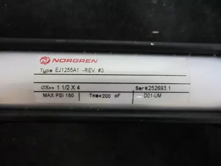  Norgren EJ1255A1 Pneumatic Cylinder, 1-1/2