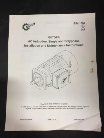 Nord 100L/40CUS VZ F AC Induction Motor, 5HP/3.7kW Frame 184T 