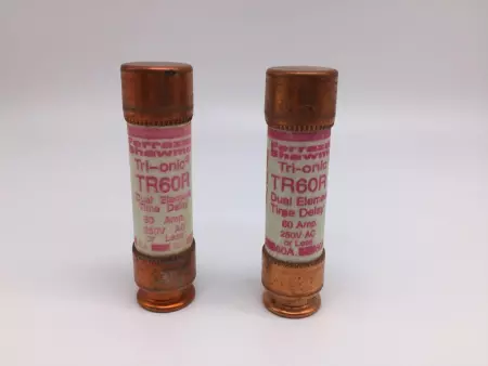  FERRAZ SHAWMUT TR60R TRI-ONIC DUAL ELEMENT TIME DELAY FUSE 60A 250VAC TESTED Lo