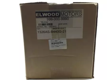 Elwood 1326AS-B440G-21 AC Servo Motor, 2.6HP 