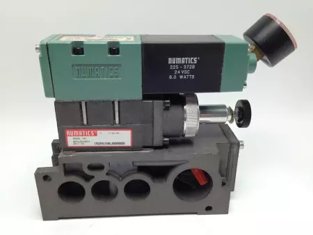 Numatics 153SA415M0000061 Solenoid Valve W/Regulator Base and Gauge 