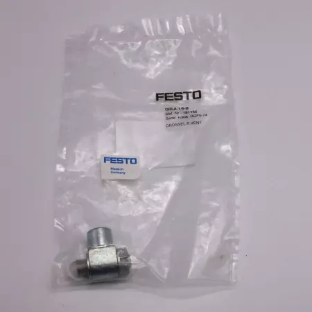 NEW FESTO GRLA-1/8-B FLOW CONTROL VALVE 1/8IN NPT, 0.3-10 BAR, 151165 