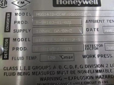  Honeywell MGG14ID-CC4F-XBXX-SH-A Flow Meter Converter 