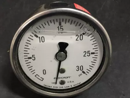 ASHCROFT 63-1008SL-02B-30 PRESSURE GAUGE 63MM 0-30 PSI 