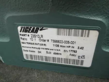 Dodge Tigear 23S10LR Tigear-2 Gear Reducer, 10:1 Ratio 