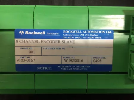  Rockwell 9103-0167 Encoder Slave, 8 Channel *TESTED* 