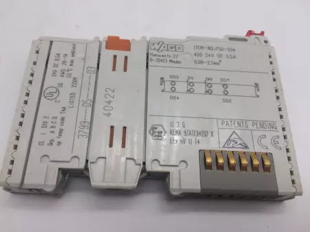  Wago 750-504 Output Module 4-Point  0.5 Amp  24VDC 