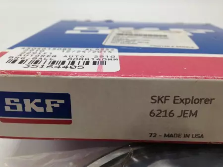 SKF 6216 JEM RADIAL DEEP GROOVE BALL BEARING, 80MM BORE 