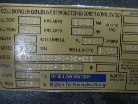 Kollmorgen BHE9-626S-D-92-283 GoldLine Servomotor-Encoder 