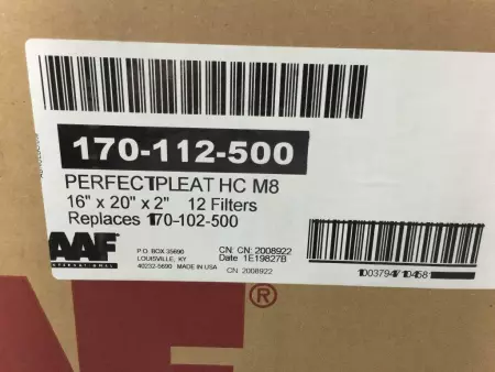 NEW AAF 170-112-500-9PC PERFECTPLEAT M8 AIR FILTER 16