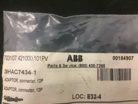 NEW Asea Brown Boveri 3HAC7434-1 Connector Adapter 12-Pin 