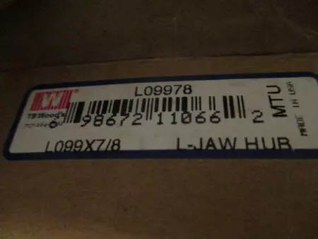 NEW TB Wood's L0997/8 L-Jaw Coupling Hub 