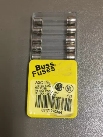 NEW Bussmann AGC-1/10 Miniature Fast Acting Fuses 35A/250V Lot of 5