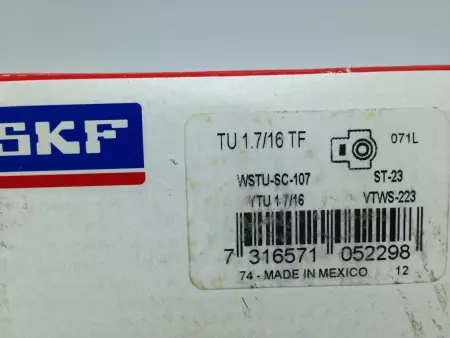 NEW SKF WSTU-SC-107 BALL BEARING ASSY TU 1.7/16 TF WTWS-223 
