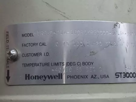 Honeywell STR93D-21A-1C0RQKRBC000 ST3000 Pressure Transmitter W/Two Sensors 