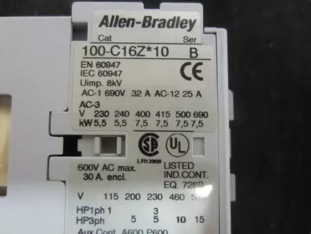 Allen Bradley 100-C16UDJ10 SER.B Contactor; 24V DC Coil 