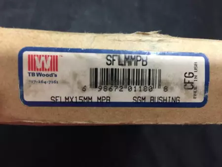 TB WOOD'S SFLMMPB NEW TB WOOD'S SFLMX15MM MPB SGM BUSHING PN# SFLMMPB 