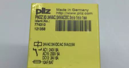 PILZ 774310 PNOZ X3 SAFETY RELAY 24VAC/DC I.D. 