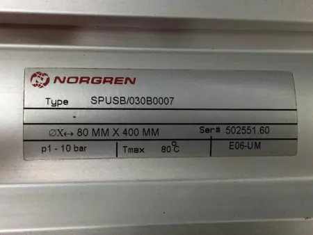  NORGREN SPUSB/030B0007 PNEUMATIC CYCLINDER TESTED/EXCELLENT 