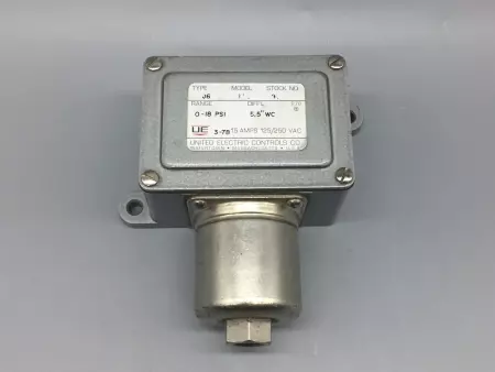  United Electric Controls J6-9508 Pressure Switch 125-250VDC 15Amp 