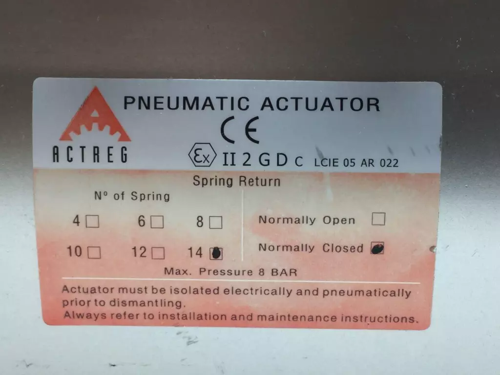 Actreg ACT-500-R Pneumatic Actuator, 116Psi/8Bar 